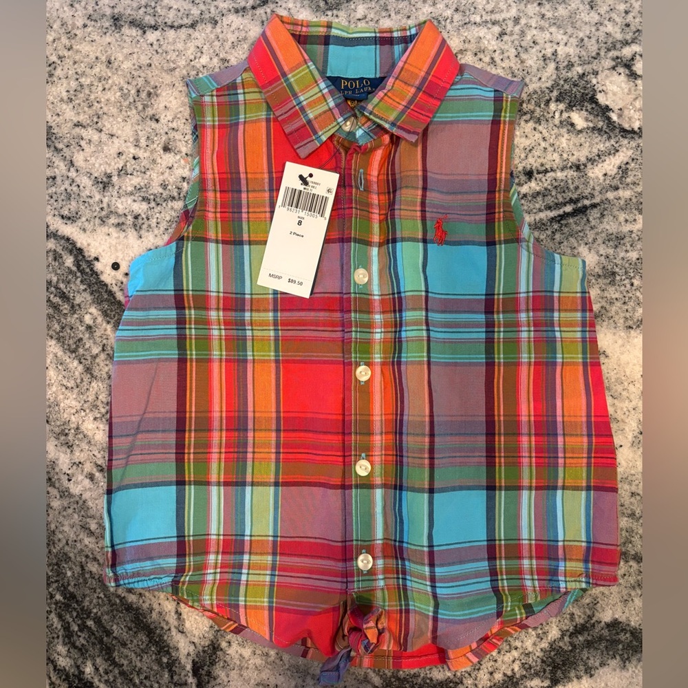Polo by Ralph Lauren Kids Multicolor Plaid Sleeveless Shirt 8